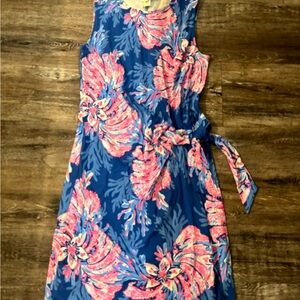 Floral Sleeveless Dress with Tie Waist